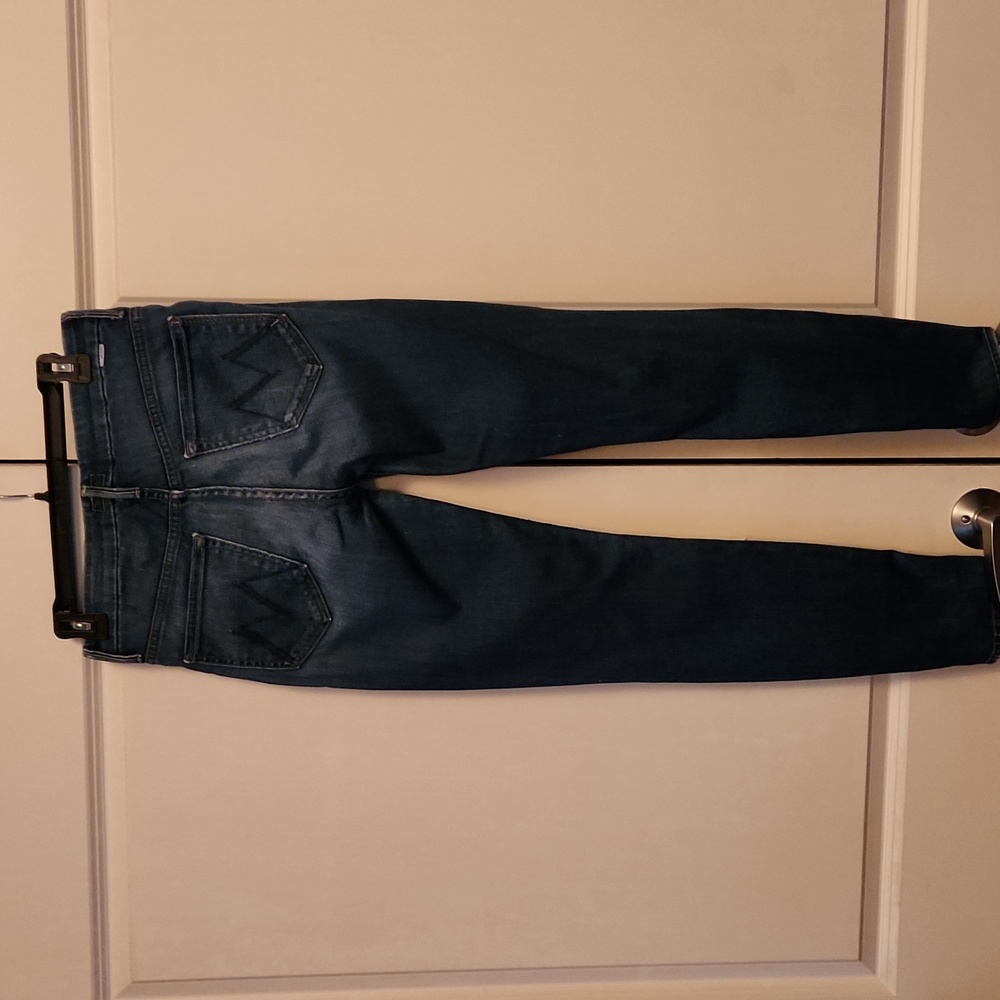MOTHER Midnight Blue Ripped Skinny Jeans - Picture 2 of 5